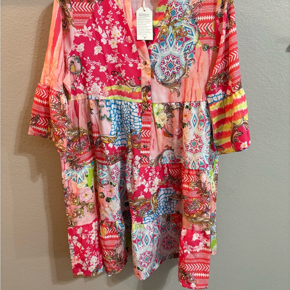 Vibrant Multicolor Patchwork Dress